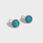 Sterling silver 925 natural turquoise stud earrings