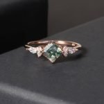 green moss agate engagement ring