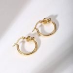 knot titanium hoop earrings