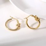 knot titanium hoop earrings