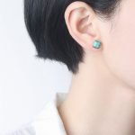 square turquoise stud earrings