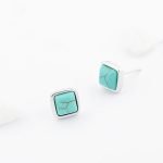 square turquoise stud earrings
