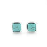 square turquoise stud earrings