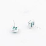 square turquoise stud earrings
