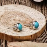 sterling silver turquoise stud earrings