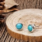 sterling silver turquoise stud earrings