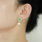 turquoise and pearl stud earrings