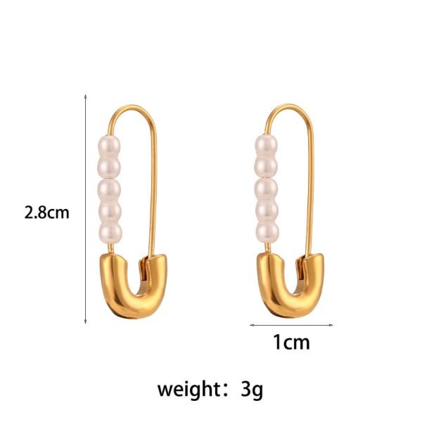 Roxy Pearl Safety Pin Earring