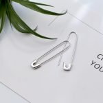 silver safety pin earrings