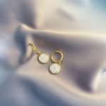 Four-leaf clover shell hypoallergenic titanium earrings