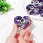 heart shaped amethyst crystal pipe