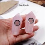small crystal tobacco pipe rose quartz