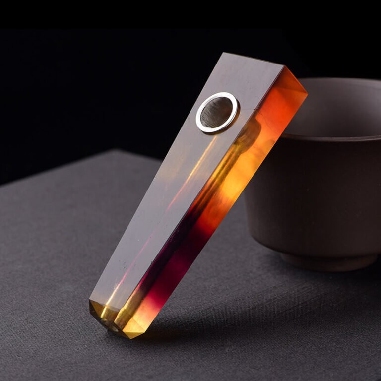 Yellow Fluorite Crystal Pipe