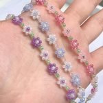 different color of flower seed bead bracelets