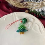 christmas tree keychain with green bell