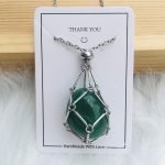 crystal cage necklace green aventurine