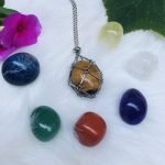 crystal cage necklace with 7 chakra stone