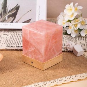 cube rose quartz crystal lamp
