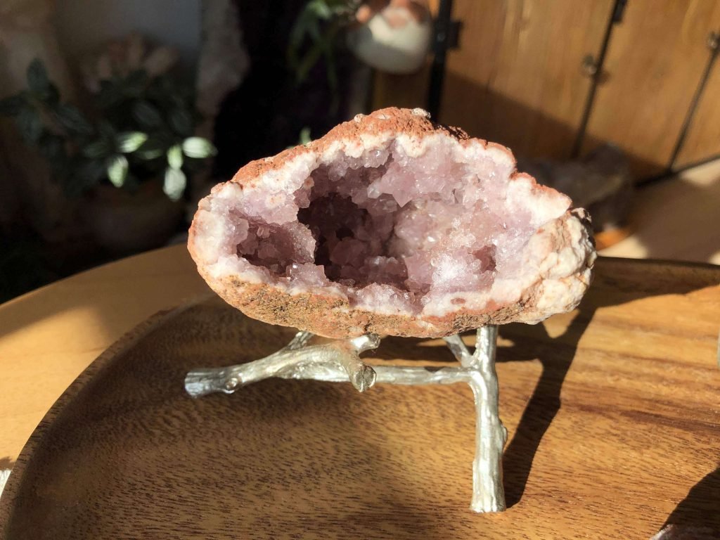 large rose quartz geode