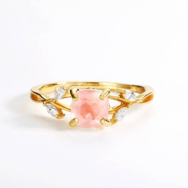 rose quartz crystal promise ring