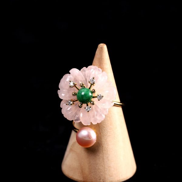rose quartz ring sterling silver
