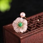 rose quartz silver ring