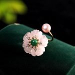 rose quartz sterling silver ring