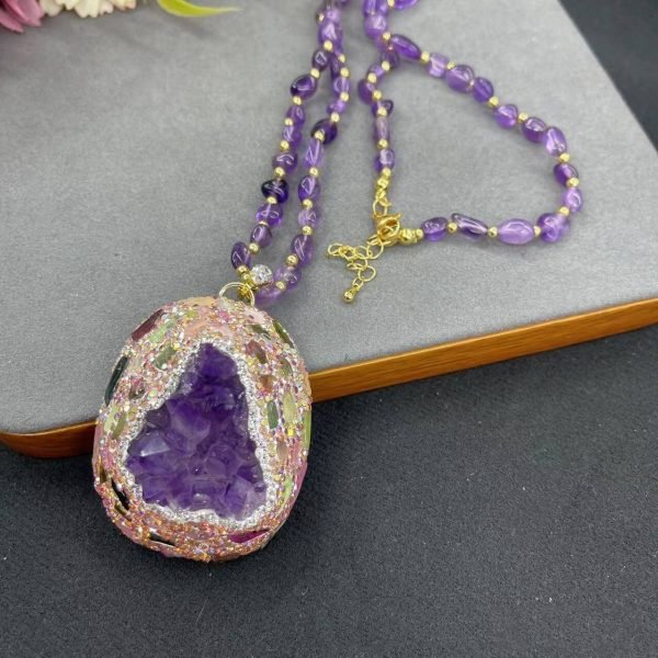 amethyst raw crystal necklace