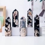 black sakura agate crystal tower