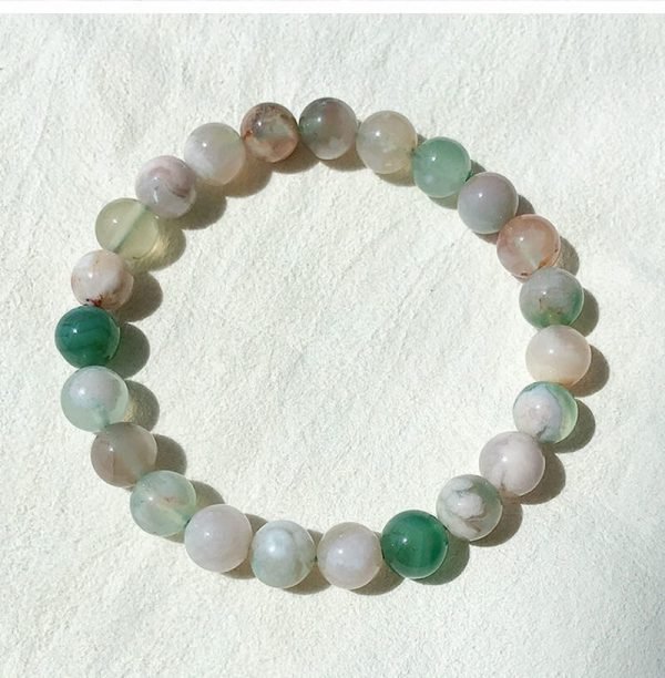 green sakura agate bracelet
