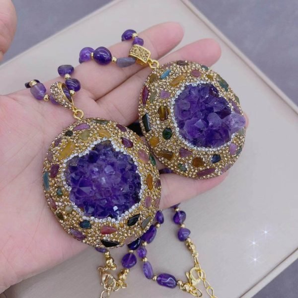 raw amethyst crystal necklace