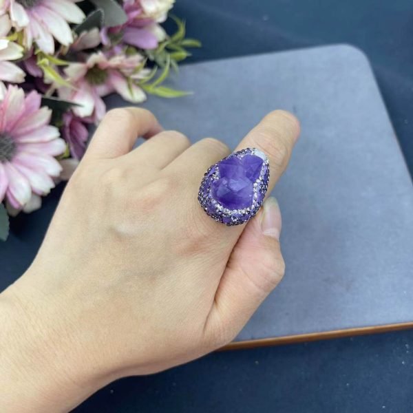 raw amethyst ring