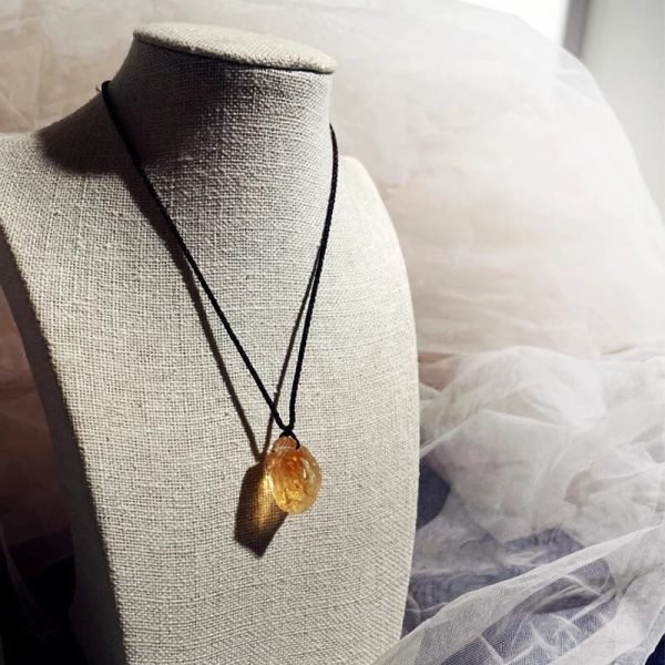 raw citrine crystal necklace