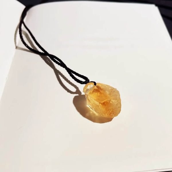 raw citrine necklace