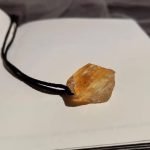 raw citrine stone necklace
