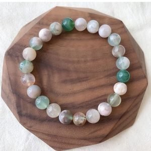 real green sakura agate bracelet
