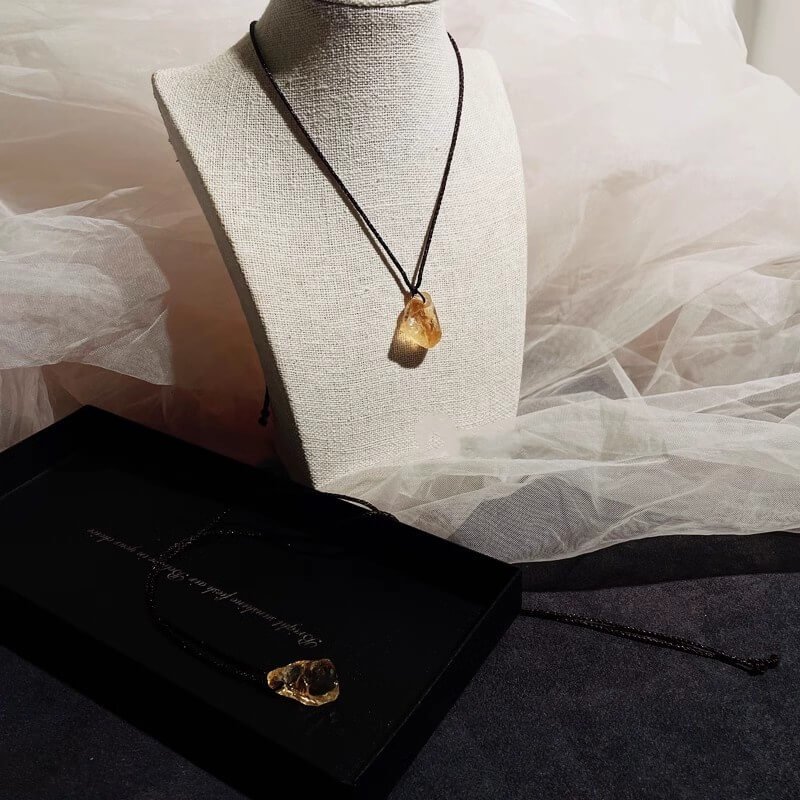 real rough citrine necklace