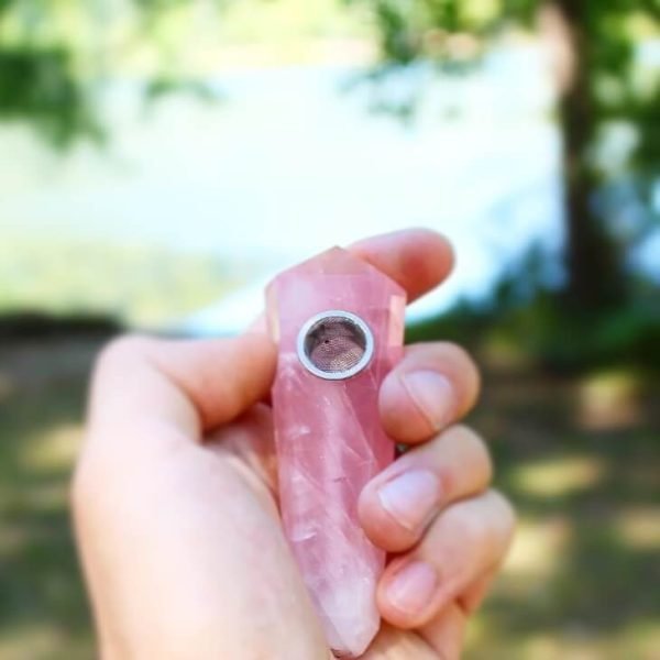 crystal pipe rose quartz