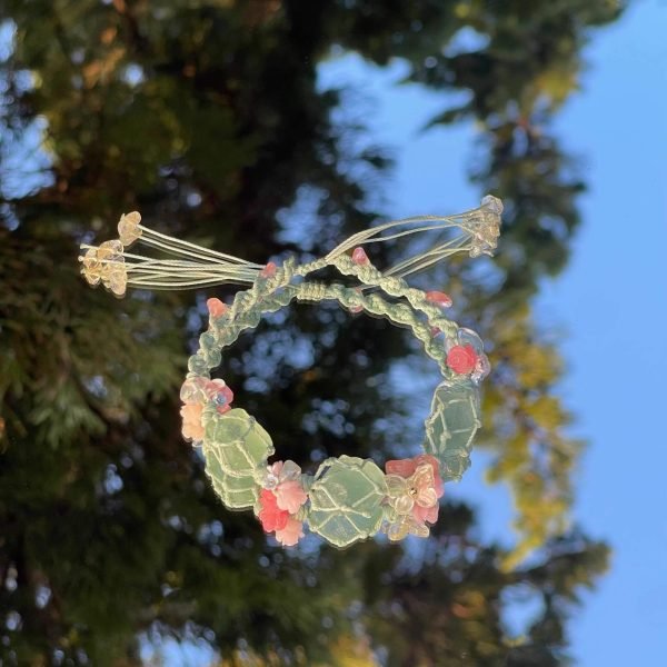 handmade raw green fluorite crystal bracelet