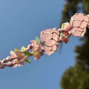 raw rose quartz crystal bracelet