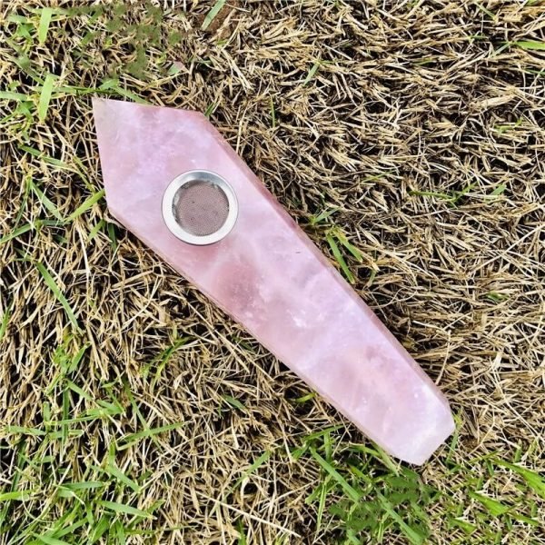 real rose quartz pipe