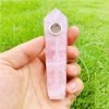 Green Zebra Stone Crystal Pipe