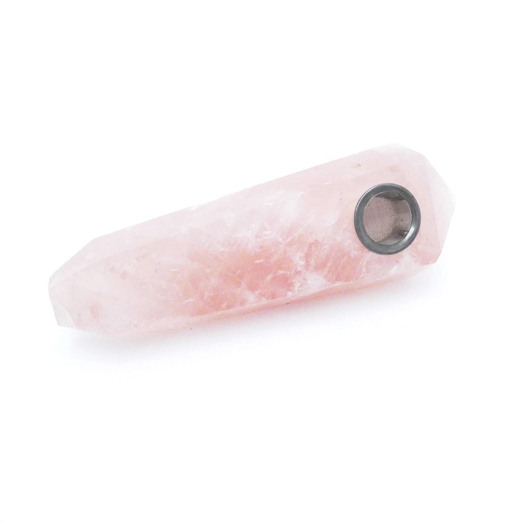 rose quartz weed pipe