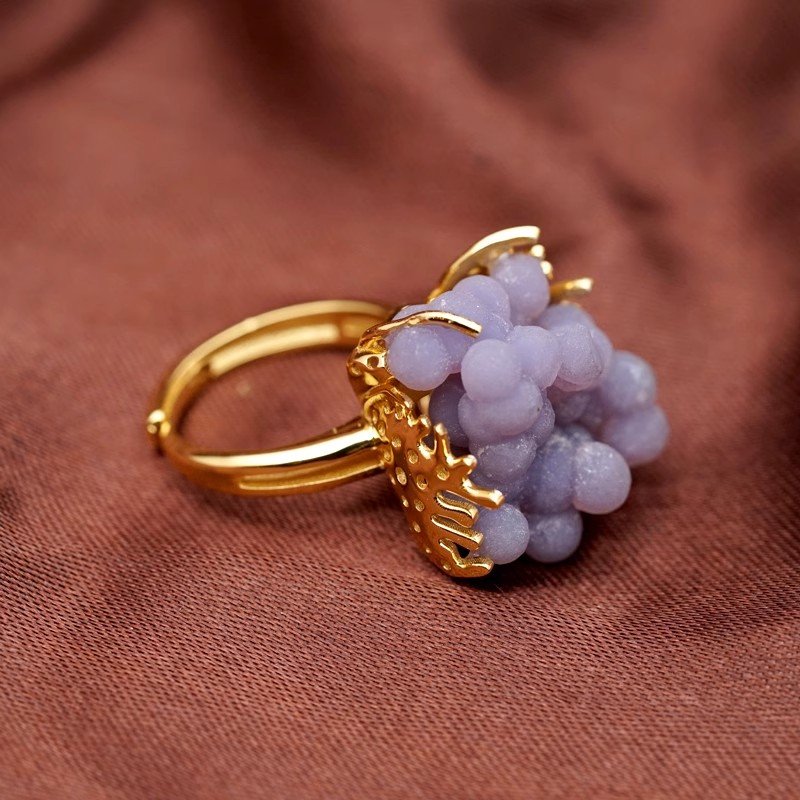 grape agate ring gold