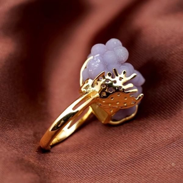 grape agate ring handmade