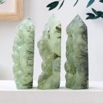 green grape agate crystal tower