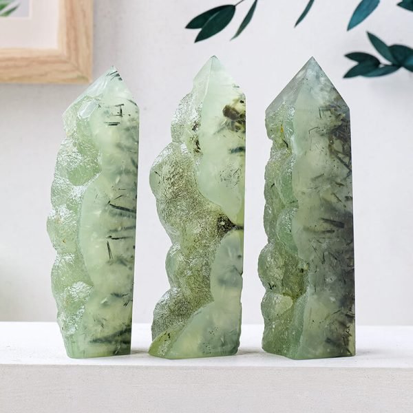 green grape agate crystal tower
