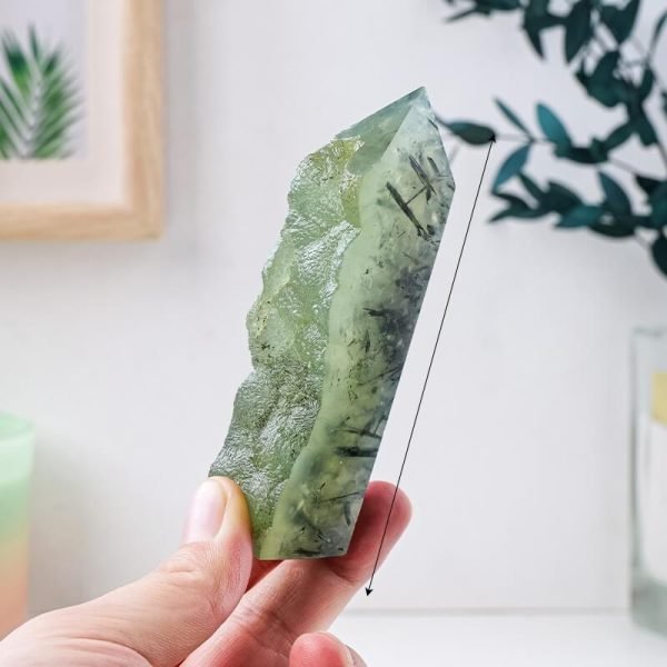 green grape agate stone tower