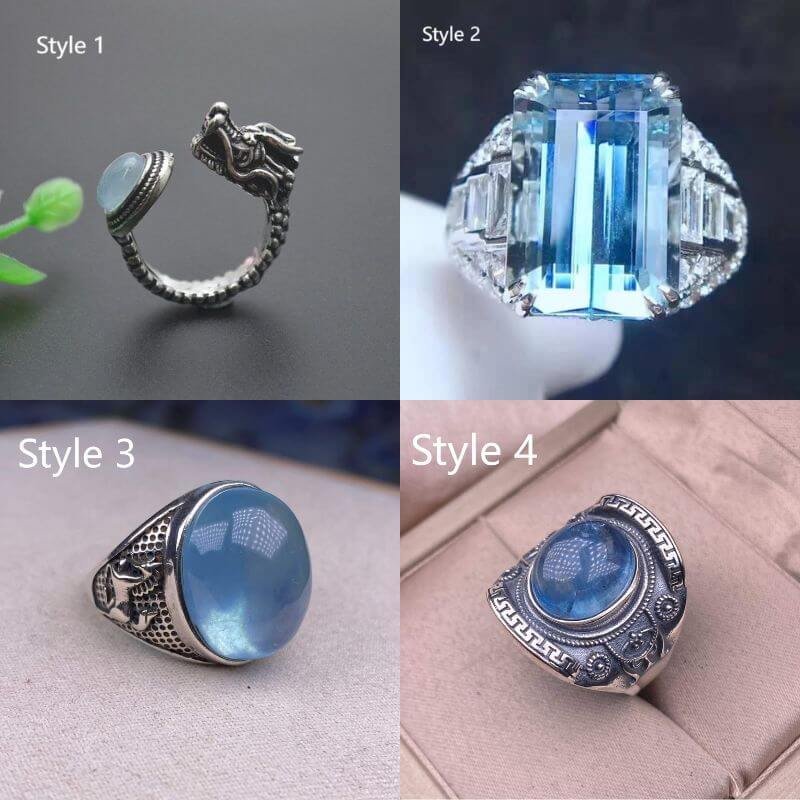 4 style option for aquamarine rings for guys