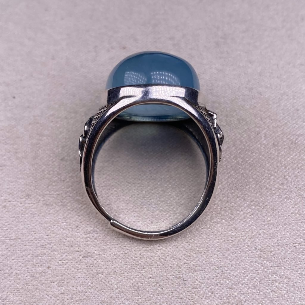 adjustable silver aquamarine rings for guys